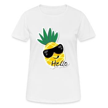 Hello Ananas - T-shirt respirant Femme - blanc - Devant - AI Model Female 172 dark (172cm)