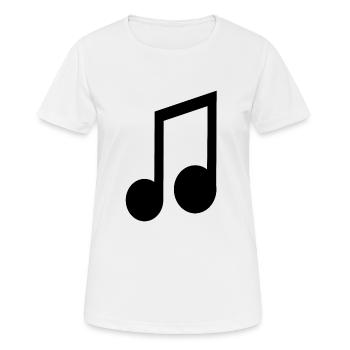 music note in black notes - Women's Breathable T-Shirt - white - Front - AI Model Female 172 dark (172cm)