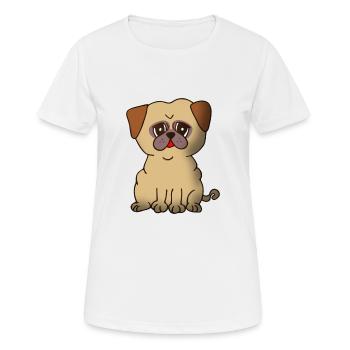 Mops - Frauen T-Shirt atmungsaktiv - Weiß - Vorne - AI Model Female 172 dark (172cm)