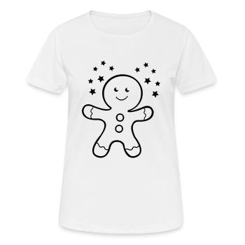 lebkuchenmann - Frauen T-Shirt atmungsaktiv - Weiß - Vorne - AI Model Female 172 dark (172cm)