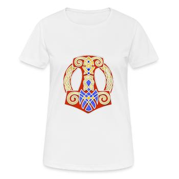 Marteau de Thor Mjölnir - T-shirt respirant Femme - blanc - Devant - AI Model Female 172 dark (172cm)