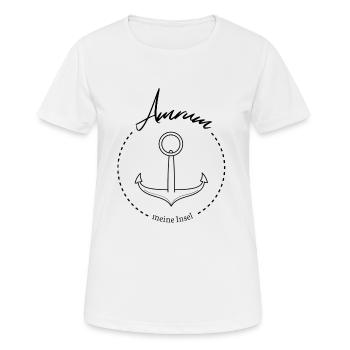 Amrum meine Insel cooler Spruch mit Anker Meer - Frauen T-Shirt atmungsaktiv - Weiß - Vorne - AI Model Female 172 dark (172cm)