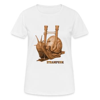 Steampunk snail retro steam engine gear - Women's Breathable T-Shirt - white - Front - AI Model Female 172 dark (172cm)