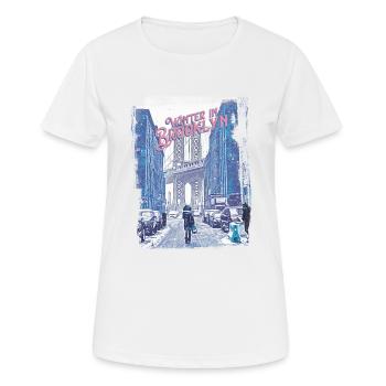 HIVER À BROOKLYN - T-shirt respirant Femme - blanc - Devant - AI Model Female 172 dark (172cm)