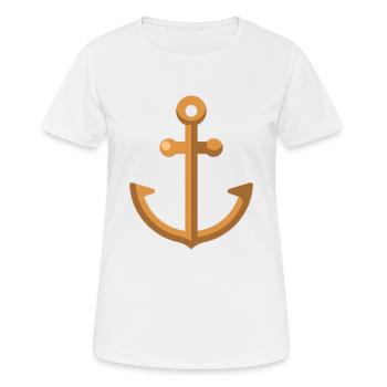 Anker - Frauen T-Shirt atmungsaktiv - Weiß - Vorne - AI Model Female 172 dark (172cm)