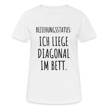 Beziehungsstatus Ich Liege Diagonal Im Bett Lustig - Frauen T-Shirt atmungsaktiv - Weiß - Vorne - AI Model Female 172 dark (172cm)