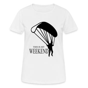 Paragliding - Frauen T-Shirt atmungsaktiv - Weiß - Vorne - AI Model Female 172 dark (172cm)