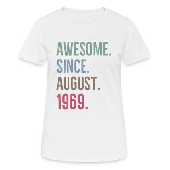 Génial depuis août 1969 - T-shirt respirant Femme - blanc - Devant - AI Model Female 172 dark (172cm)