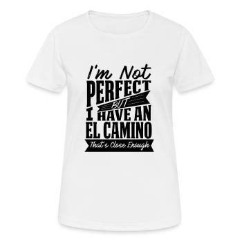 PERFEKT MIT EL CAMINO - Frauen T-Shirt atmungsaktiv - Weiß - Vorne - AI Model Female 172 dark (172cm)