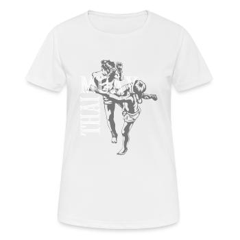 Boxe Combat Muay Thai - T-shirt respirant Femme - blanc - Devant - AI Model Female 172 dark (172cm)