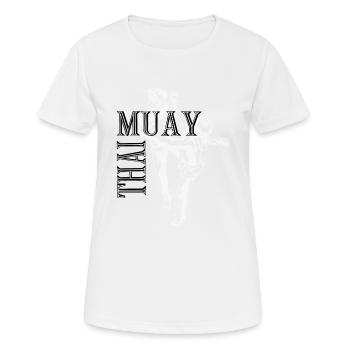 Boxe Combat Muay Thai - T-shirt respirant Femme - blanc - Devant - AI Model Female 172 dark (172cm)