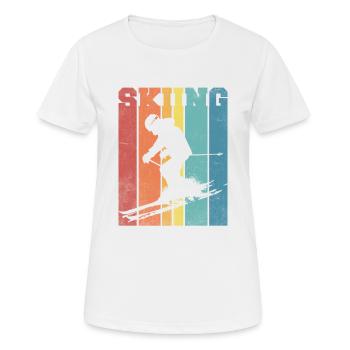 Skipalette Retro Farben - Frauen T-Shirt atmungsaktiv - Weiß - Vorne - AI Model Female 172 dark (172cm)