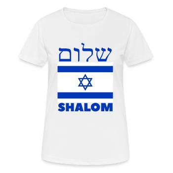 Shalom Israël - T-shirt respirant Femme - blanc - Devant - AI Model Female 172 dark (172cm)