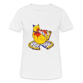 Chat Gourmand - T-shirt respirant Femme - blanc - Devant - AI Model Female 172 dark (172cm)