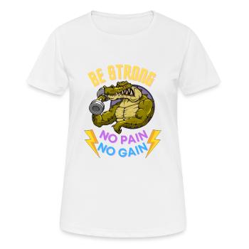 BE STRONG CROCO CLAIR - T-shirt respirant Femme - blanc - Devant - AI Model Female 172 dark (172cm)