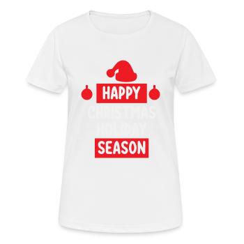 Happy Christmas Holiday Season - Frauen T-Shirt atmungsaktiv - Weiß - Vorne - AI Model Female 172 dark (172cm)