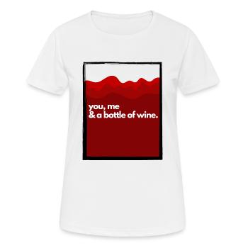 Du, ich & eine Flasche Wein - Frauen T-Shirt atmungsaktiv - Weiß - Vorne - AI Model Female 172 dark (172cm)