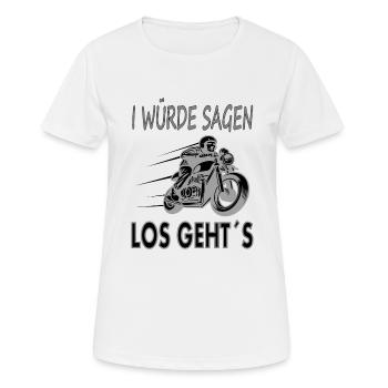 Motorradhelm Motorrad fahren stunt Geschenkidee - Frauen T-Shirt atmungsaktiv - Weiß - Vorne - AI Model Female 172 dark (172cm)