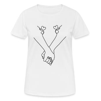 dessin au trait couple - T-shirt respirant Femme - blanc - Devant - AI Model Female 172 dark (172cm)
