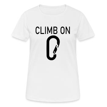 climbing - Frauen T-Shirt atmungsaktiv - Weiß - Vorne - AI Model Female 172 dark (172cm)