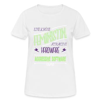 a womans place ansage demonstration beziehung - Frauen T-Shirt atmungsaktiv - Weiß - Vorne - AI Model Female 172 dark (172cm)
