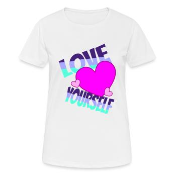 Love yourself - Women's Breathable T-Shirt - white - Front - AI Model Female 172 dark (172cm)