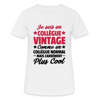 je suis un collègue vintage / cadeau collègue - T-shirt respirant Femme - blanc - Devant - AI Model Female 172 dark (172cm)