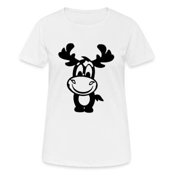 Elch Vektor Geschenkidee - Frauen T-Shirt atmungsaktiv - Weiß - Vorne - AI Model Female 172 dark (172cm)