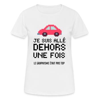 je suis allé dehors une fois - T-shirt respirant Femme - blanc - Devant - AI Model Female 172 dark (172cm)