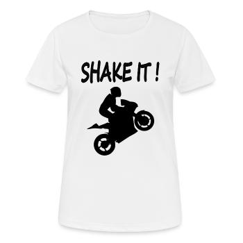 Motocross Motorrad fahren Stunt Kaskade Geschenk - Frauen T-Shirt atmungsaktiv - Weiß - Vorne - AI Model Female 172 dark (172cm)
