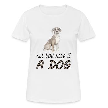 Chien Dresseur de Chien Ami Chien - T-shirt respirant Femme - blanc - Devant - AI Model Female 172 dark (172cm)