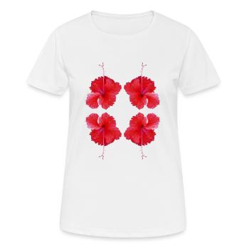 Fleurs rouges sauvage - T-shirt respirant Femme - blanc - Devant - AI Model Female 172 dark (172cm)
