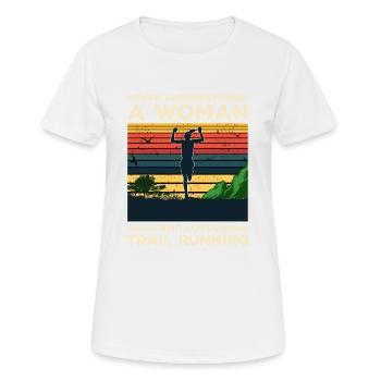 Trail Runner Running Jogging Jogger I Gift - T-shirt respirant Femme - blanc - Devant - AI Model Female 172 dark (172cm)
