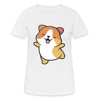 Kawaii Cute Happy Colorful Dog Dancing - Women's Breathable T-Shirt - white - Front - AI Model Female 172 dark (172cm)