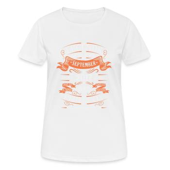 September 2017 Originelle Geburtstagsgeschenkidee - Frauen T-Shirt atmungsaktiv - Weiß - Vorne - AI Model Female 172 dark (172cm)