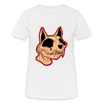Katzenschädel - Frauen T-Shirt atmungsaktiv - Weiß - Vorne - AI Model Female 172 dark (172cm)
