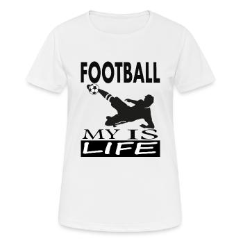 Fußball spielen Fußballspieler Tore schießen Sport - Frauen T-Shirt atmungsaktiv - Weiß - Vorne - AI Model Female 172 dark (172cm)