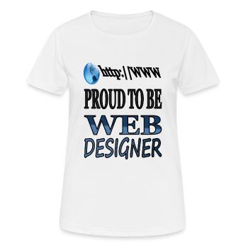 Je suis un concepteur web, internet, développeur web - T-shirt respirant Femme - blanc - Devant - AI Model Female 172 dark (172cm)