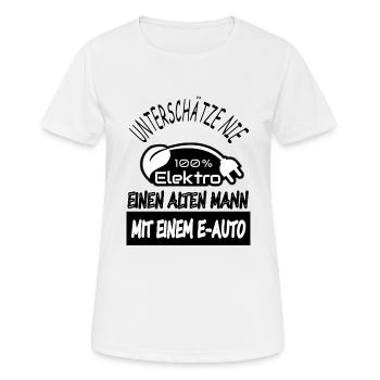 E-Auto Elekro-auto fahren E-Auto Fahrer Geschenk - Frauen T-Shirt atmungsaktiv - Weiß - Vorne - AI Model Female 172 dark (172cm)