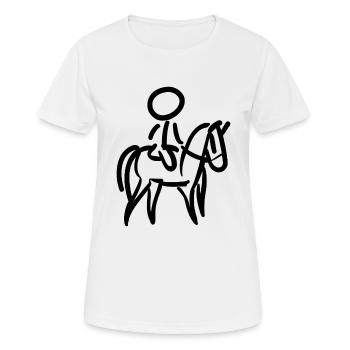 Rider on Horse Rider Minimalist Minimalism - Women's Breathable T-Shirt - white - Front - AI Model Female 172 dark (172cm)