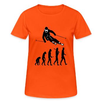 Domaine skiable Homo Sapien Cadeau - T-shirt respirant Femme - orange néon - Devant - AI Model Female 172 dark (172cm)