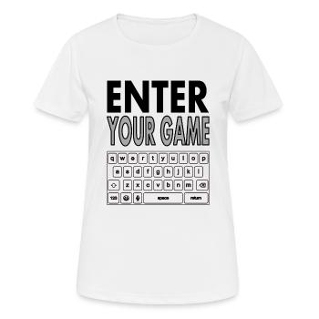 Gamer Joystick Konsole Game PC Spiele Geschenkidee - Frauen T-Shirt atmungsaktiv - Weiß - Vorne - AI Model Female 172 dark (172cm)
