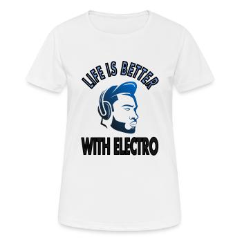 Electro-music Musiker Kopfhörer Musik Geschenkidee - Frauen T-Shirt atmungsaktiv - Weiß - Vorne - AI Model Female 172 dark (172cm)