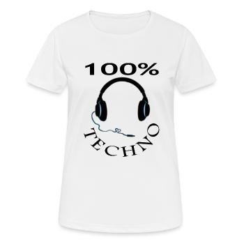 100% Techno Fan Techno musique École de musique Cadeau - T-shirt respirant Femme - blanc - Devant - AI Model Female 172 dark (172cm)