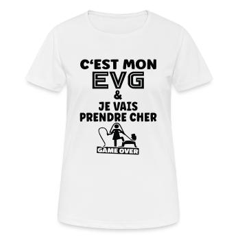 C'est Mon EVG - Enterrement de vie de garçon EVG - T-shirt respirant Femme - blanc - Devant - AI Model Female 172 dark (172cm)