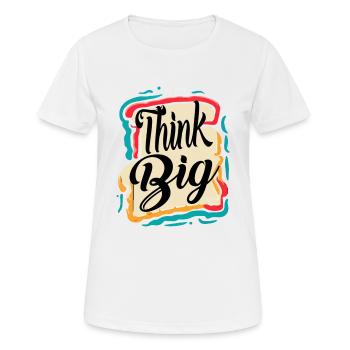 GROSS DENKEN - Frauen T-Shirt atmungsaktiv - Weiß - Vorne - AI Model Female 172 dark (172cm)