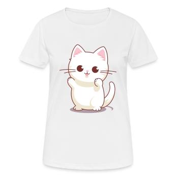 Mignon Kitten Design #6 - T-shirt respirant Femme - blanc - Devant - AI Model Female 172 dark (172cm)