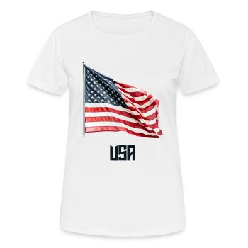 Drapeau Américain - T-shirt respirant Femme - blanc - Devant - AI Model Female 172 dark (172cm)
