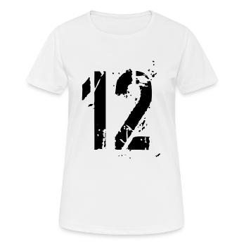 12 Zahl 12 Jahre - Frauen T-Shirt atmungsaktiv - Weiß - Vorne - AI Model Female 172 dark (172cm)