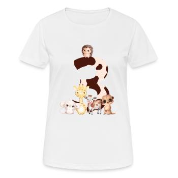 3. Jahrestag - Tiere zum dritten Jahrestag - Frauen T-Shirt atmungsaktiv - Weiß - Vorne - AI Model Female 172 dark (172cm)